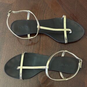 J.Crew metallic gold sandals
